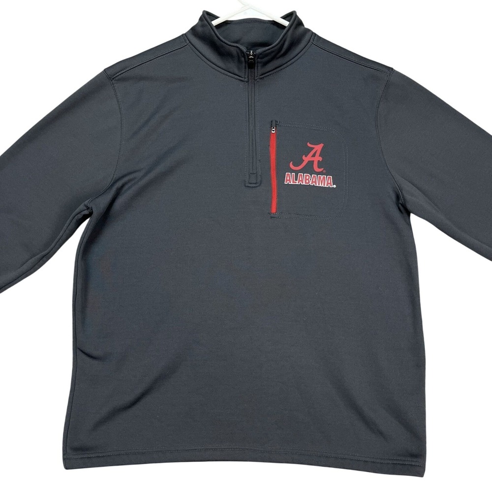 Alabama Stadium Athletics Pullover Mens Large Gray Quarter Zip Crimson Tide NCAA